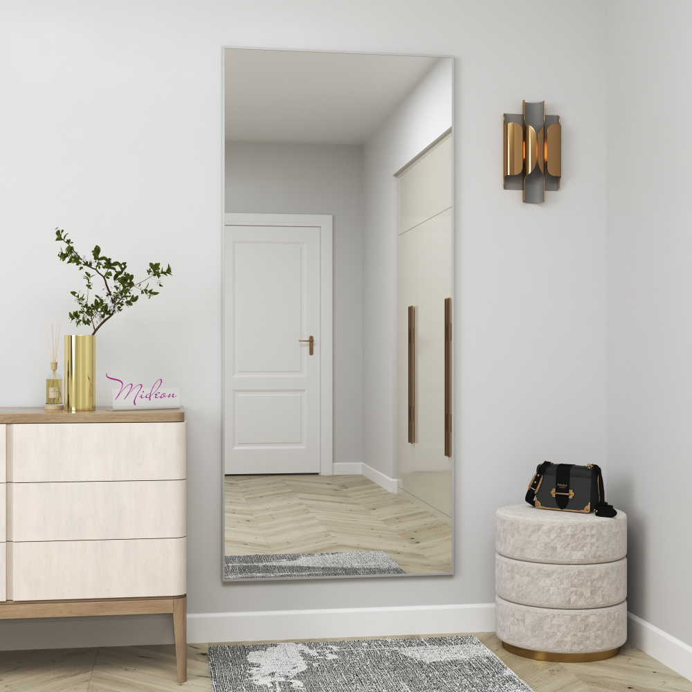 Зеркало в алюминиевой раме 08 «Премиум Серебро матовое» — фото 2