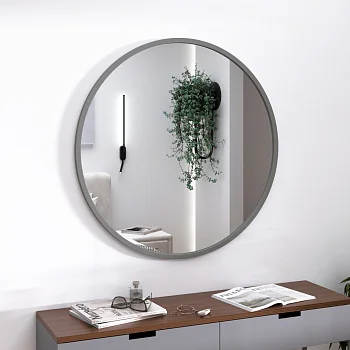 Круглое зеркало в МДФ раме RAL9007