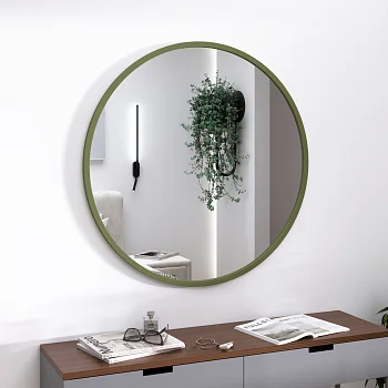 Круглое зеркало в МДФ раме RAL6013